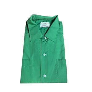 Vintage Matt Andrews 50s 60s Green Button Up Shirt New Old Stock NWT